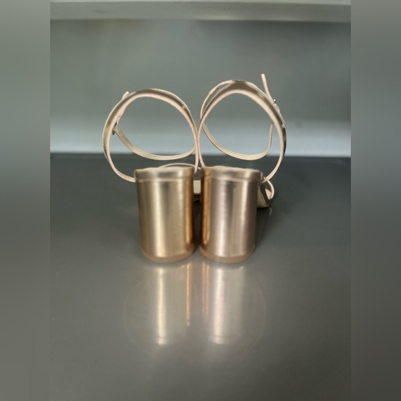 ASOS DESIGN Havana barely there block heeled sandals in rose gold Size 10 - Picture 11 of 12